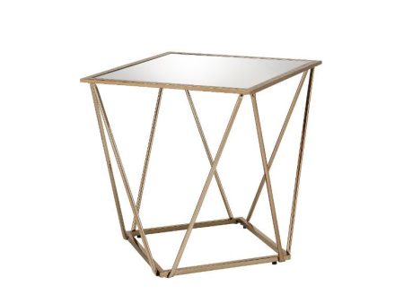 Fogya - End Table - Mirrored & Champagne Gold Finish Hot on Sale