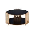 Tanquin - Coffee Table - Gold & Black Glass Sale