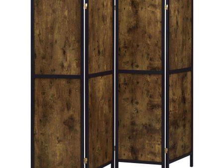 Deepika - 4-Panel Room Divider Folding Screen - Rustic Nutmeg Supply