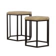 Adger - 2 Piece Hexagonal Nesting Tables - Natural And Black Fashion