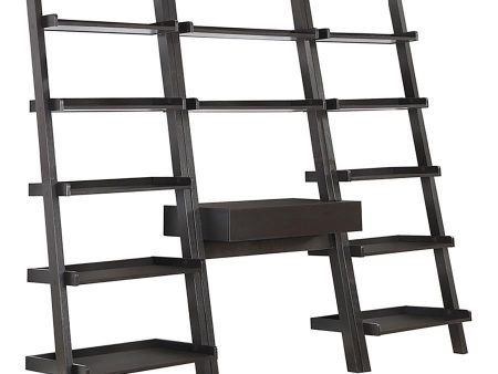 Colella - 3 Piece Ladder Desk And Bookcase Set - Cappuccino Discount