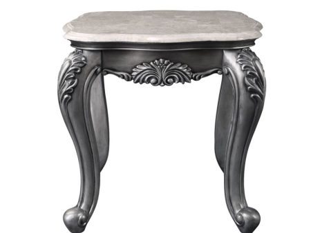 Ariadne - End Table - Marble & Platinum For Sale