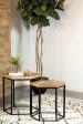 Adger - 2 Piece Hexagonal Nesting Tables - Natural And Black Fashion