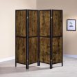 Deepika - 4-Panel Room Divider Folding Screen - Rustic Nutmeg Supply