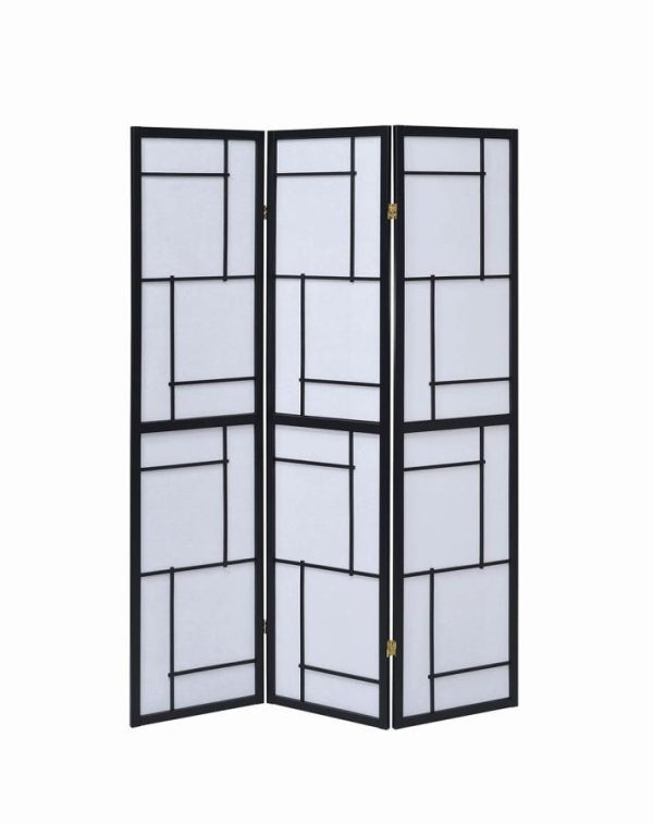 Damis - 3-Panel Room Divider Folding Shoji Screen - Black Fashion