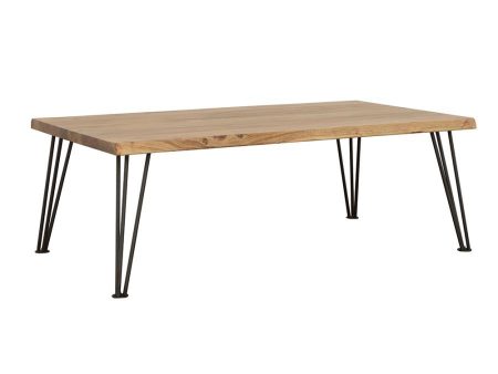 Zander - Rectangular Wood Top Coffee Table - Natural Brown on Sale