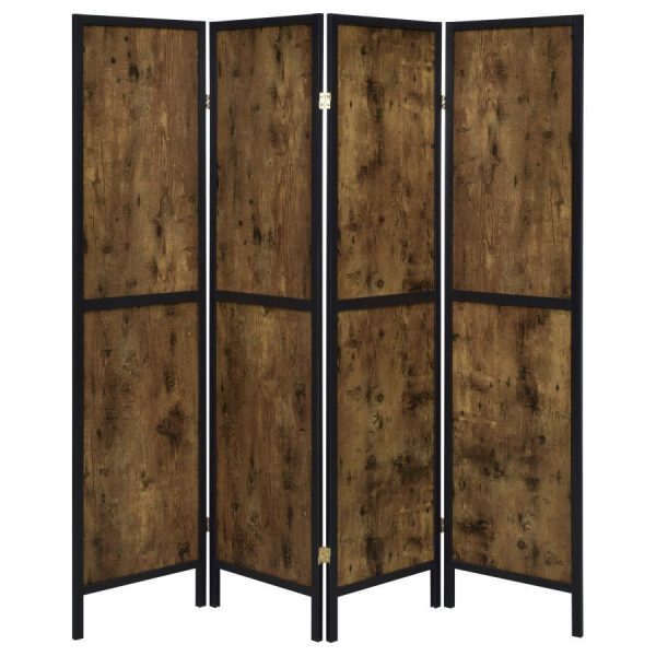 Deepika - 4-Panel Room Divider Folding Screen - Rustic Nutmeg Supply