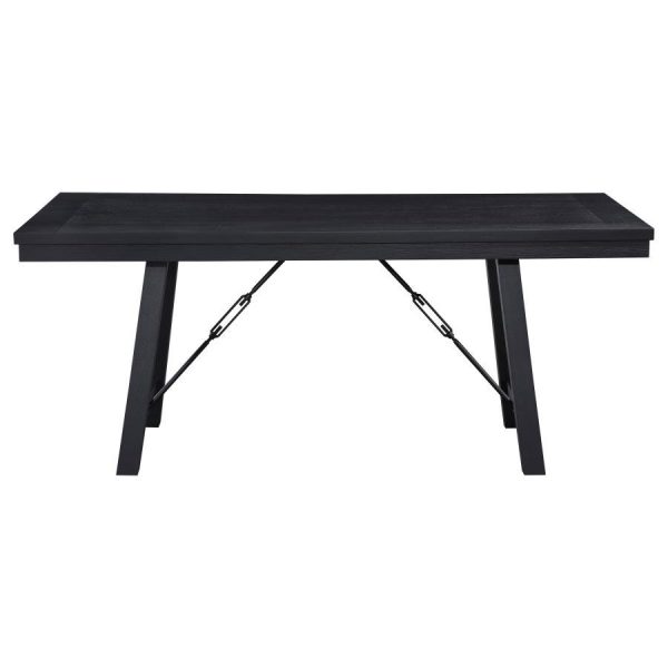 Newport - Rectangular Wood Trestle Dining Table - Black Discount