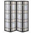 Catabella - 4-Panel Room Divider Folding Shoji Screen Floral - Black Online now