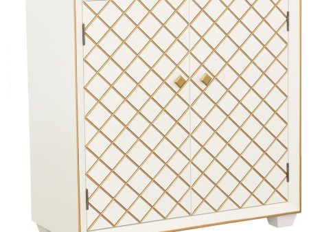 Belinda - 2 Door Storage Accent Cabinet - White And Gold on Sale