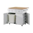 Jalen - 3 Door Mobile Kitchen Cart - Natural Brown And White Fashion