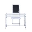 Carenze II - Vanity Desk - White Faux Fur & Chrome on Sale