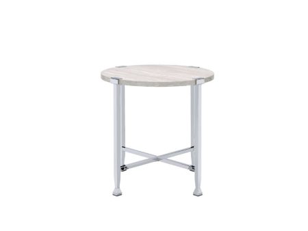 Brecon - End Table - White Oak & Chrome Discount