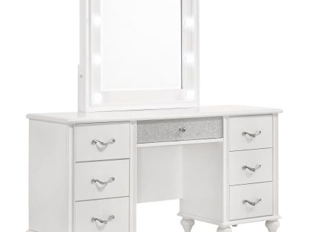 Barzini - 7-Drawer Vanity Set With Lighting - White Online now