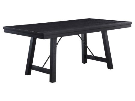 Newport - Rectangular Wood Trestle Dining Table - Black Discount