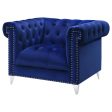 Bleker - Upholstered Tuxedo Arm Tufted Accent Chair - Blue For Sale