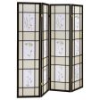 Catabella - 4-Panel Room Divider Folding Shoji Screen Floral - Black Online now