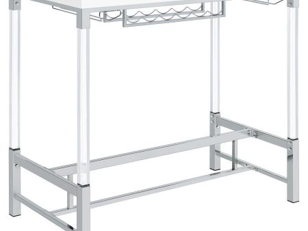 Norcrest - Acrylic Leg Bar Table - White High Gloss Sale