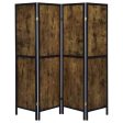 Deepika - 4-Panel Room Divider Folding Screen - Rustic Nutmeg Supply