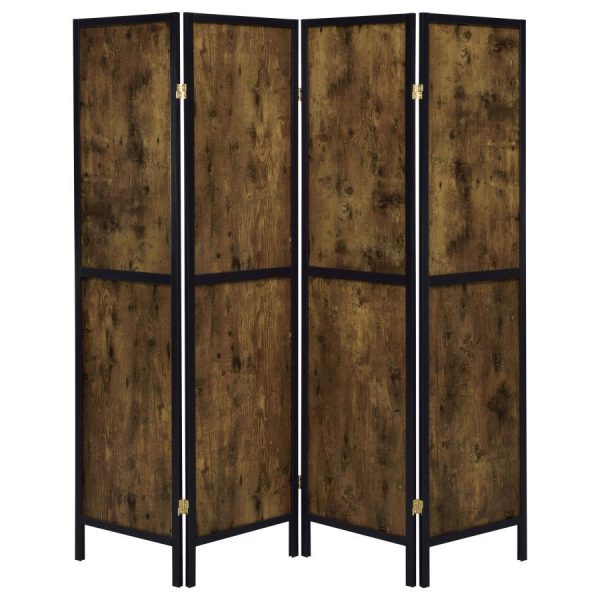 Deepika - 4-Panel Room Divider Folding Screen - Rustic Nutmeg Supply