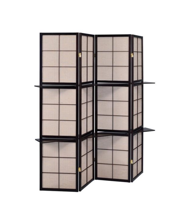 Iggy - 4-Panel Room Divider Folding Shoji Screen - Cappuccino Sale