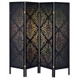 Haidera - 4-Panel Room Divider Folding Screen - Black Damask on Sale