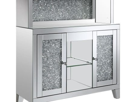 Yvaine - 2-Door Mirrored Acrylic Home Bar Wine Cabinet - Silver Online Hot Sale