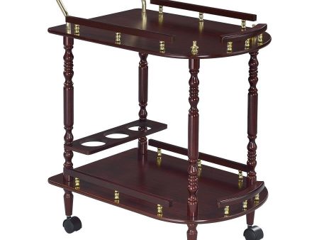 Palmer - 2-Tier Rectangular Wood Bar Cart - Merlot For Cheap