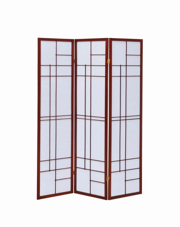 Katerina - 3-Panel Room Divider Folding Shoji Screen - Cherry Supply