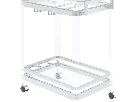 Jefferson - 2-Tier Glass Shelf Acrylic Bar Cart - Chrome Sale