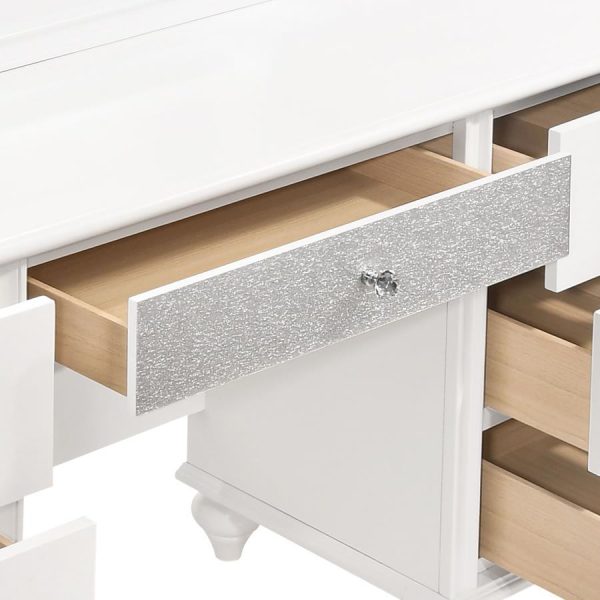 Barzini - 7-Drawer Vanity Set With Lighting - White Online now