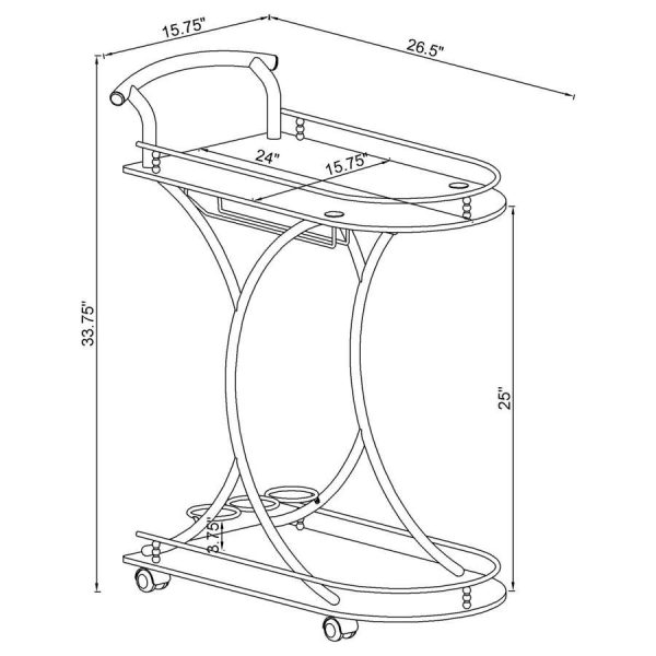 Elfman - 2-Shelve Serving Cart Hot on Sale