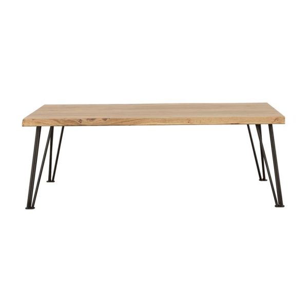 Zander - Rectangular Wood Top Coffee Table - Natural Brown on Sale