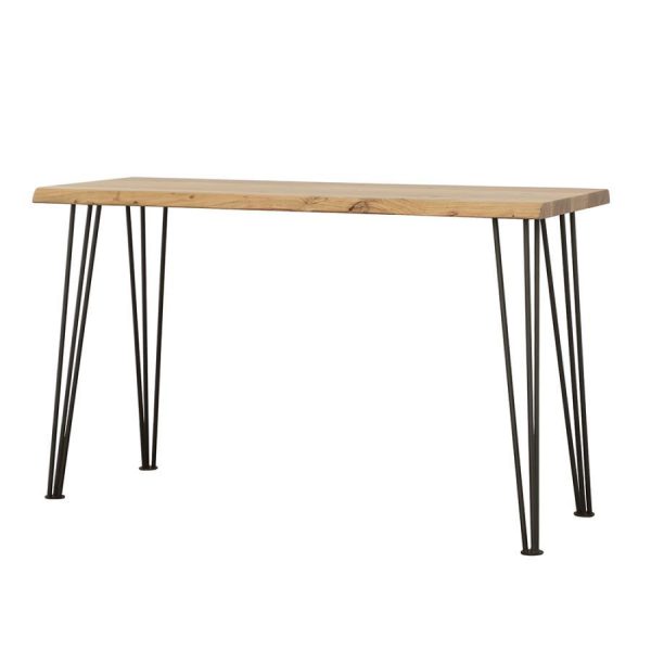 Zander - Solid Wood Top Console Table - Natural And Matte Black Online