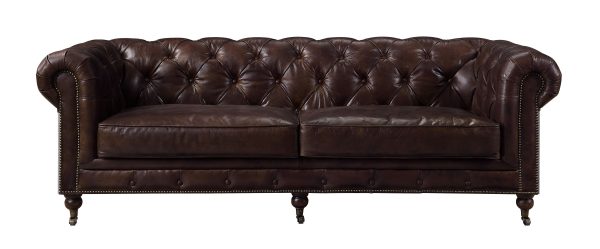 Aberdeen - Sofa - Vintage Brown Top Grain Leather Online now