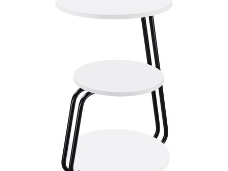 Hilly - 3-Tier Round Accent Side Table - White And Black For Cheap