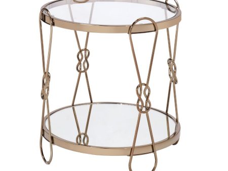 Zekera - End Table - Champagne & Mirrored For Discount