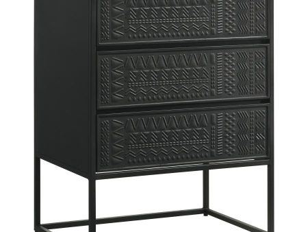 Alcoa - 3-Drawer Multi-Purpose Tall Accent Cabinet - Black Online now