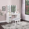 Regina - Makeup Vanity Table Set With Lighting - White For Discount