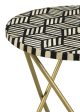 Xenia - Round Bone Inlay Accent Side Table - White And Gold For Sale