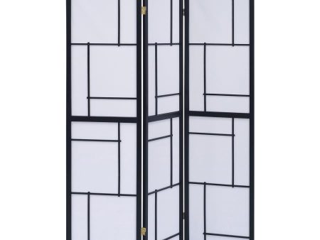 Damis - 3-Panel Room Divider Folding Shoji Screen - Black Fashion