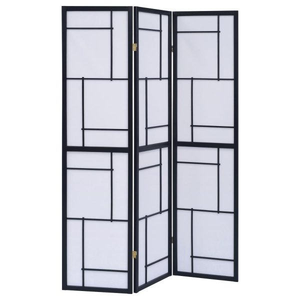 Damis - 3-Panel Room Divider Folding Shoji Screen - Black Fashion