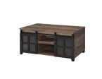 Nineel - Coffee Table - Obscure Glass, Rustic Oak & Black Finish For Cheap