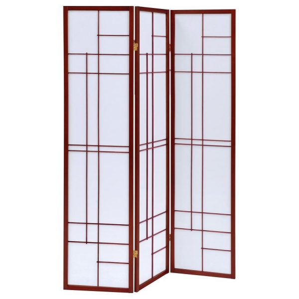 Katerina - 3-Panel Room Divider Folding Shoji Screen - Cherry Supply