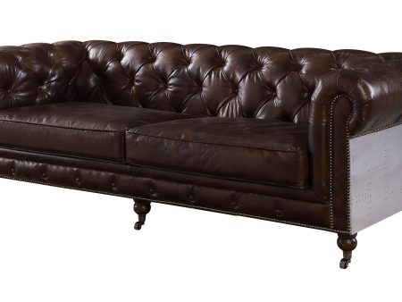 Aberdeen - Sofa - Vintage Brown Top Grain Leather Online now