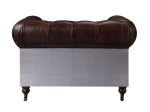 Aberdeen - Chair - Vintage Brown Top Grain Leather For Sale