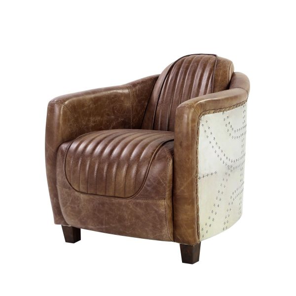 Brancaster - Chair - Retro Brown Top Grain Leather & Aluminum Cheap