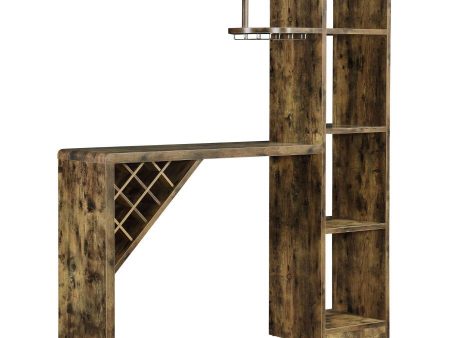 Belvedere - 5-Shelf Home Bar Table Wine Storage - Rustic Nutmeg Online Hot Sale