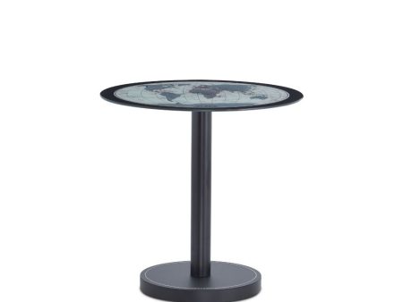 Boli - End Table - Black & Map Glass Discount