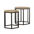 Adger - 2 Piece Hexagonal Nesting Tables - Natural And Black Fashion